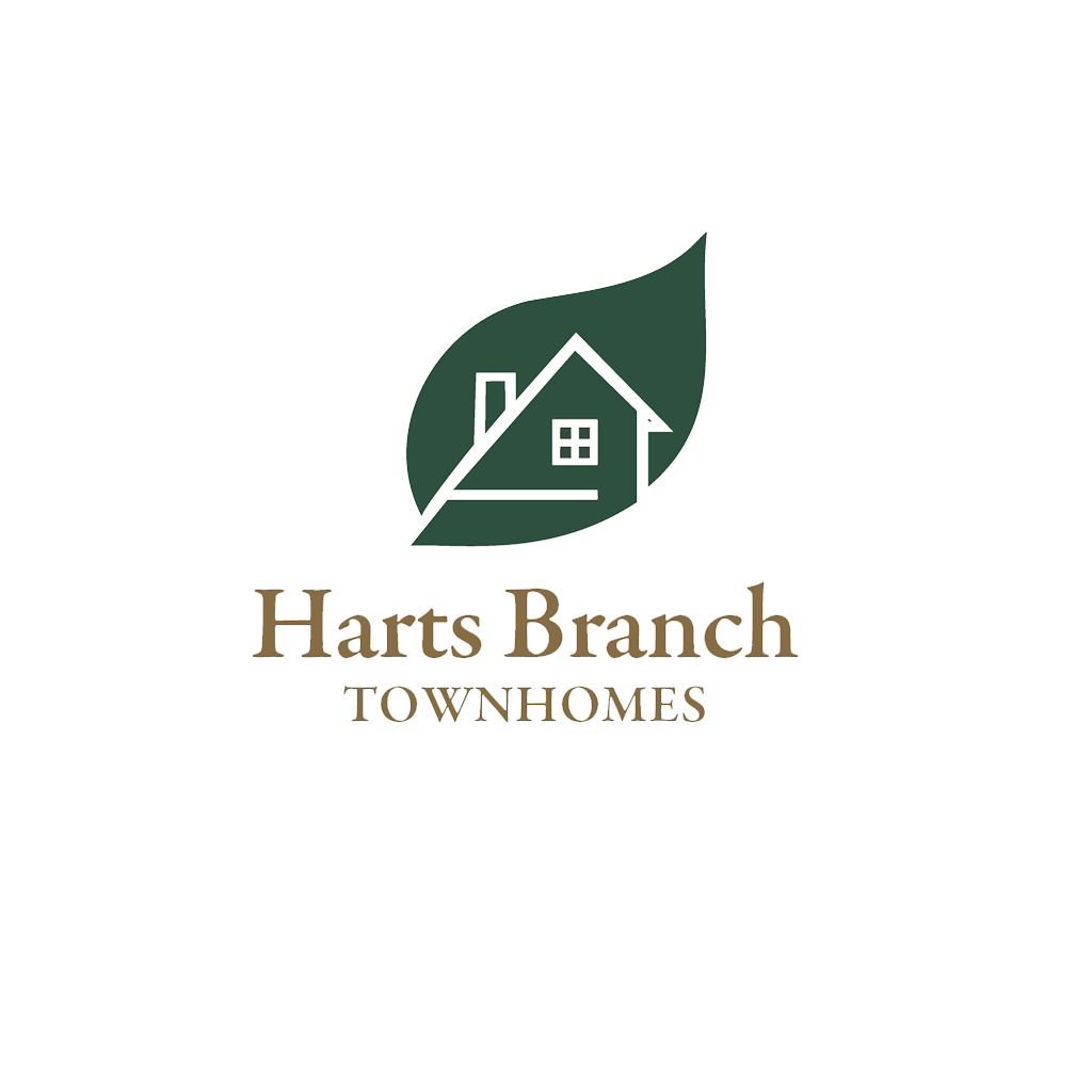 A logo for a company named Harts Branch Townhomes.
